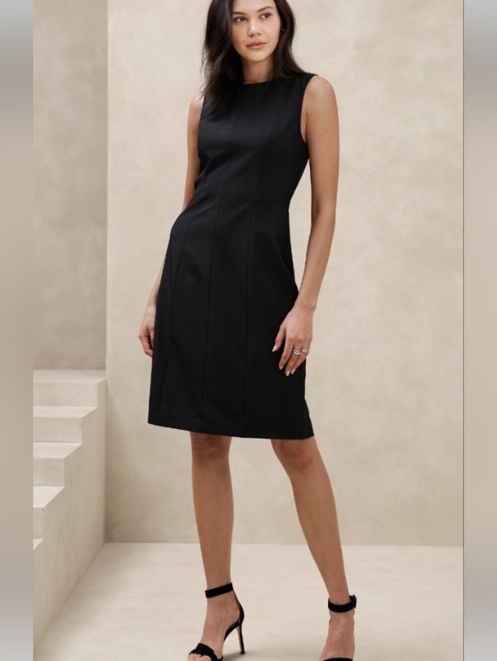NWT Banana Republic Dress Black Sheath LBD Career Preppy Attorney Physician